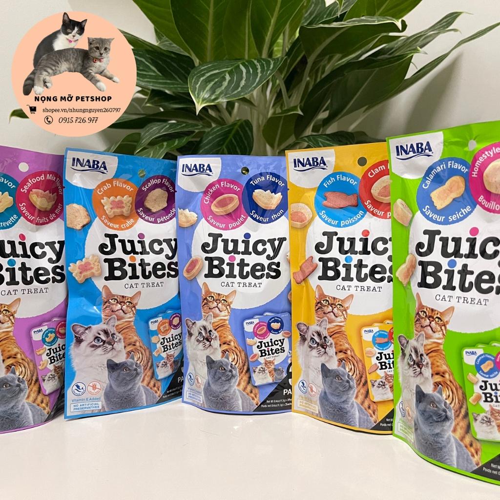 Bánh thưởng mềm Juicy Bites cho mèo nhiều hương vị hấp dẫn 2 vị trong 1 gói 11g