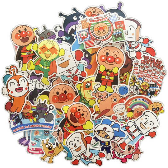 Set 30 Sticker Anpanman ảnh decal hình dán ép lụa