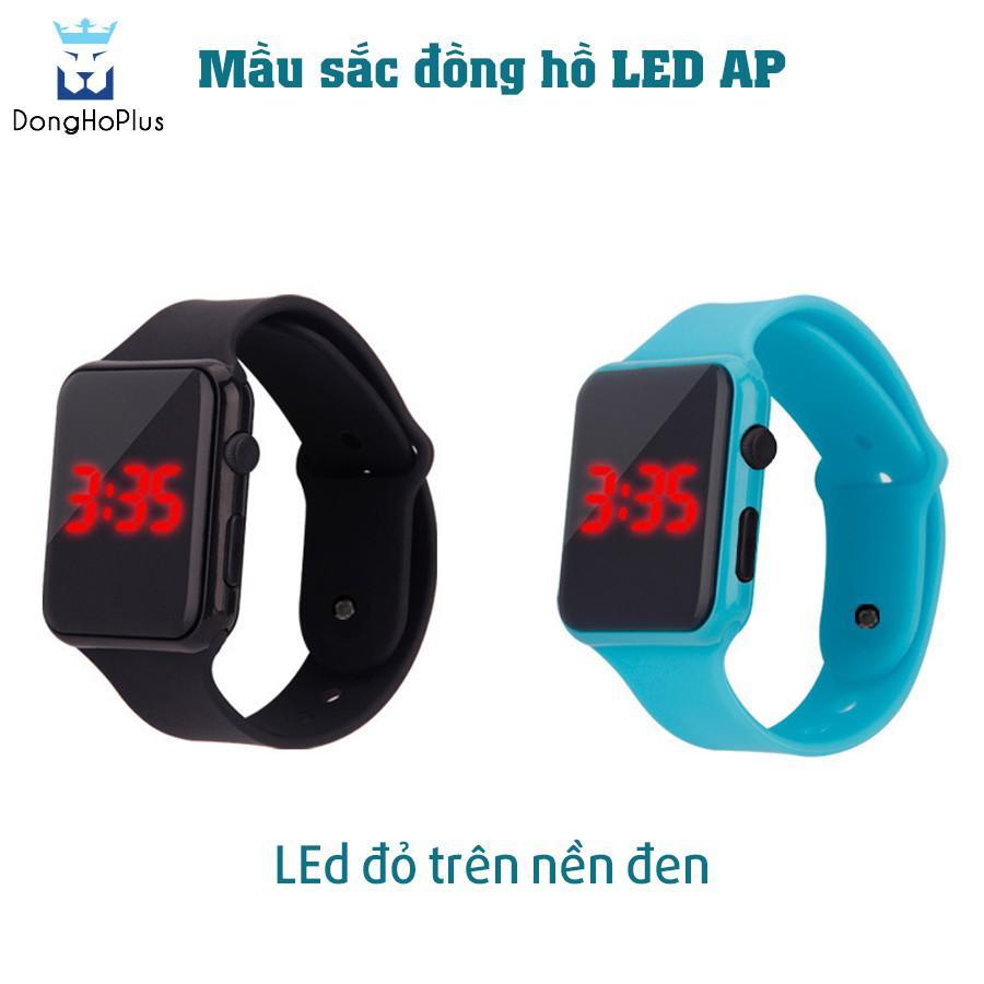 Đồng hồ điện tử màn hình led dây cao su mặt vuông siêu đẹp