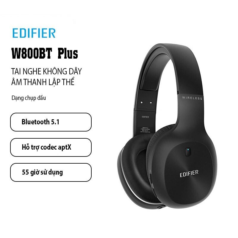 Tai Nghe Chụp Tai Không Dây Edifier W800BT Plus, True Wireless Stereo, Bluetooth 5.1, Thời Gian Nghe 55h