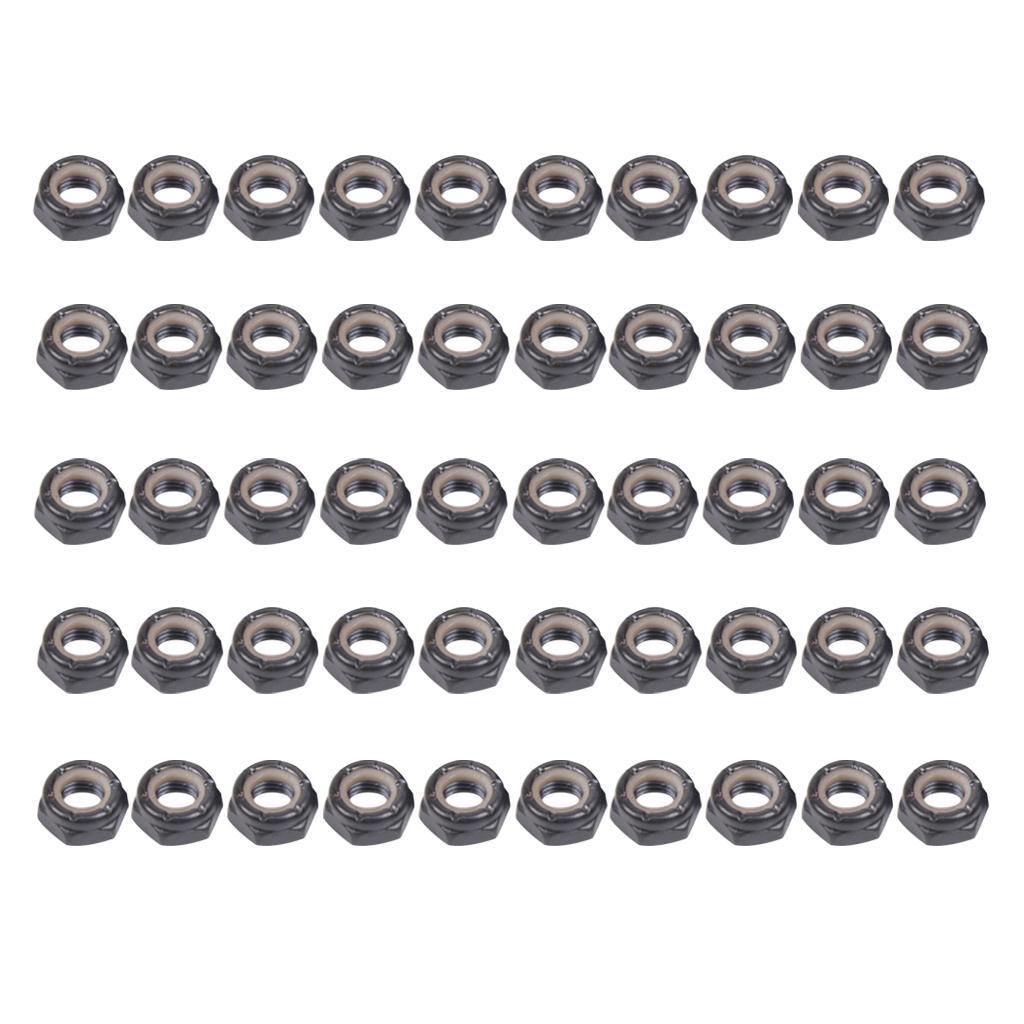 50 Pieces Skateboard Longboard Trucks Wheels Replacement Nuts Hardware