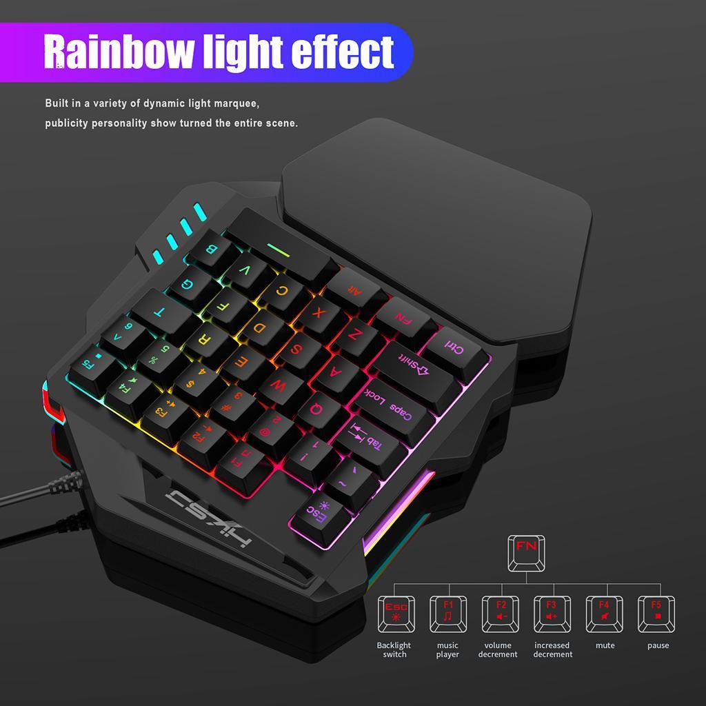 Backlight One-ed Keyboard Left PC Gaming Keypad