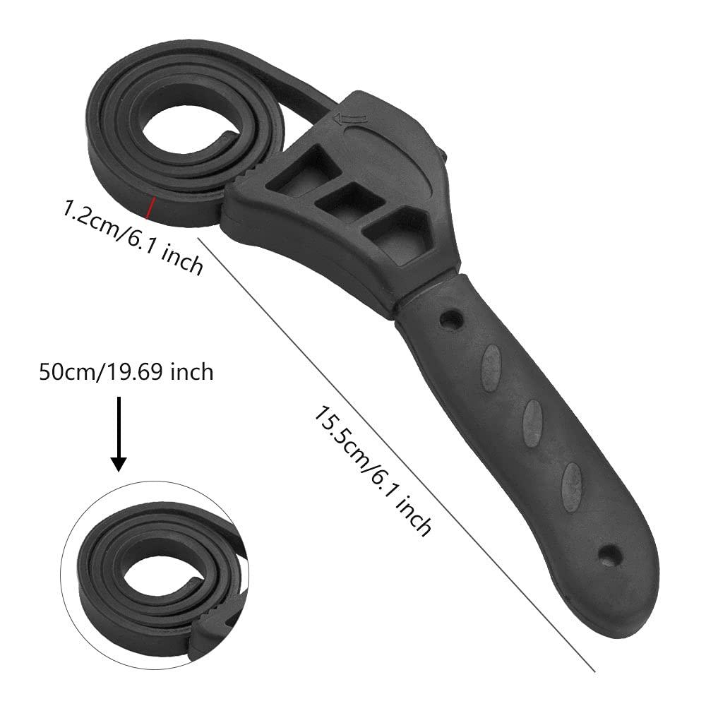 2PCS Belt Key 500mm Bộ lọc dầu Key Điều chỉnh bộ lọc dầu Băng Key Dây đeo màu đen Crank Oil Filf