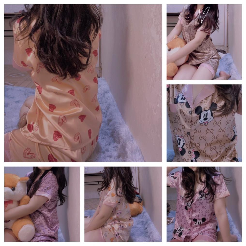 Đồ Ngủ Nữ, Bộ Pijama Satin Tay Ngắn Siêu Xinh - Hàng Hàn Quốc, Mặc Là Xinh 2