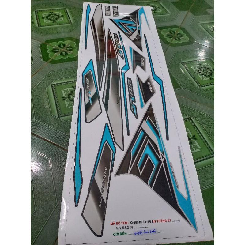 Tem rời ex 150 LC xanh xe bạc đen