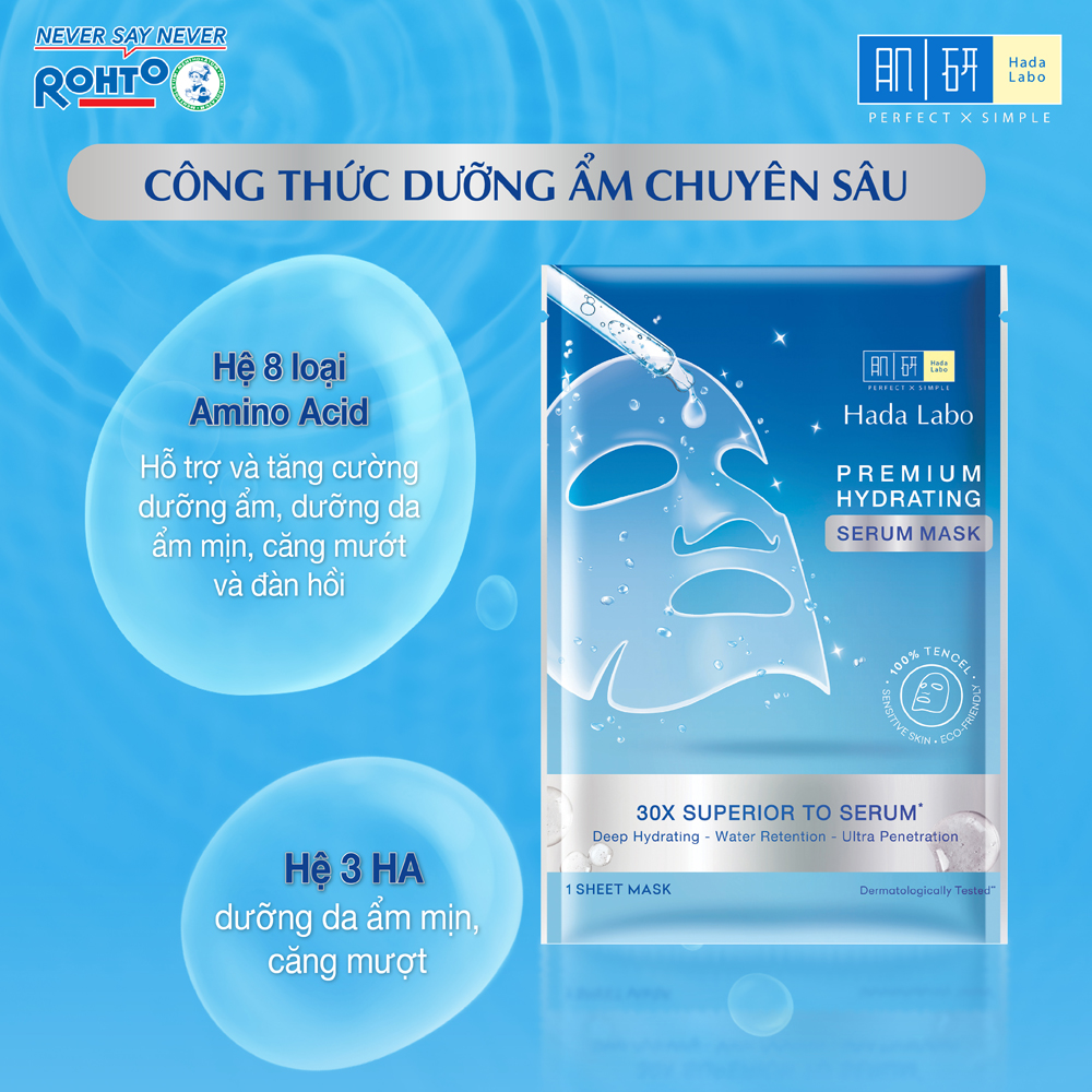 Mặt nạ tinh chất dưỡng ẩm chuyên sâu Hada Labo Premium Hydrating Serum Mask 23g