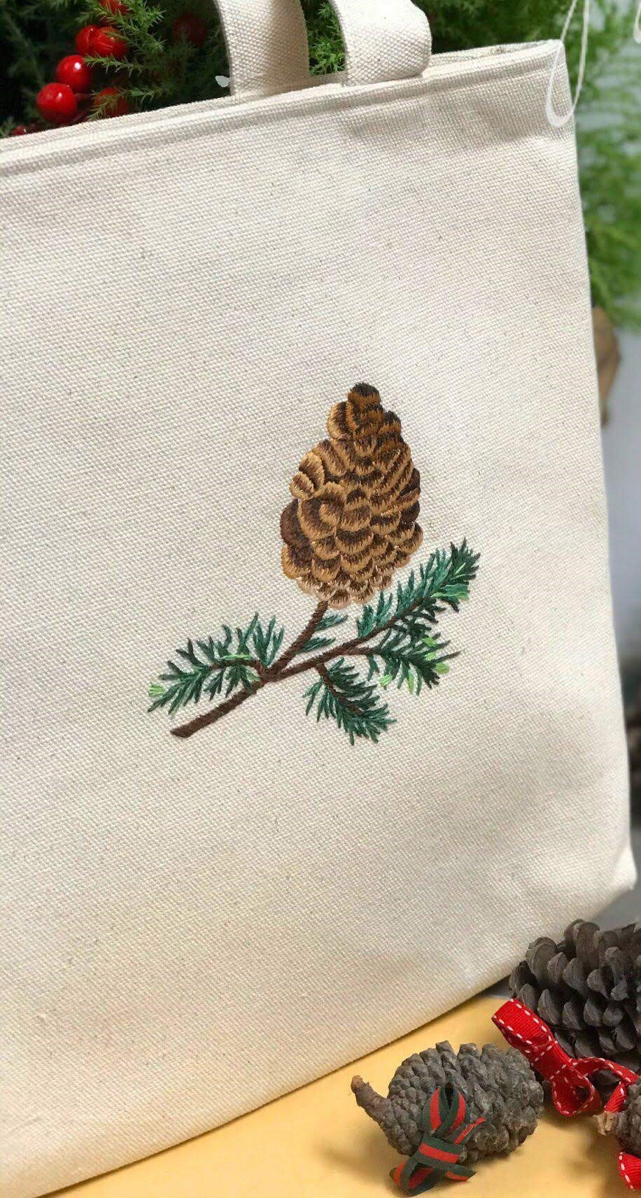 Hình ảnh Túi tote thêu thời trang nữ - Autumn Pine