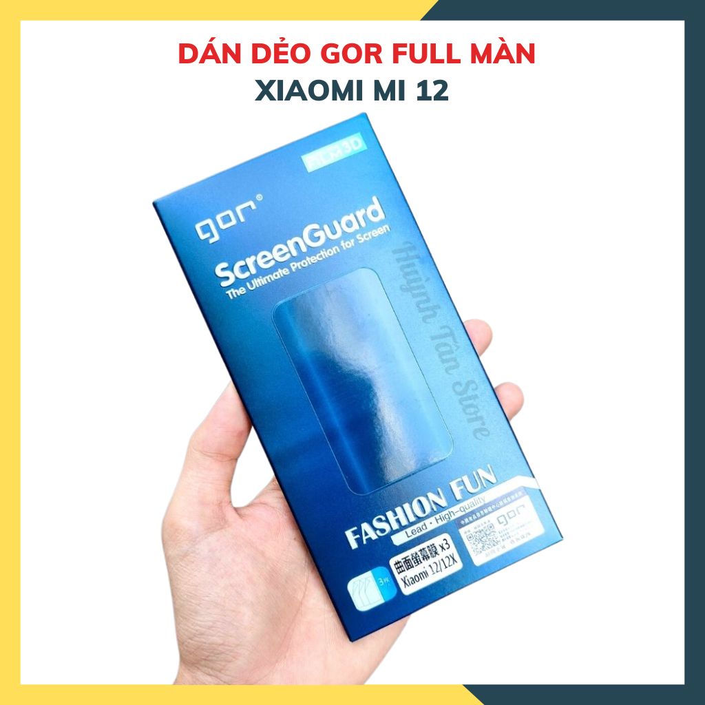 Dán dẻo GOR full màn hình 3D dành cho xiaomi mi 12 trong suốt, bảo vệ màn hình - hàng nhập khẩui