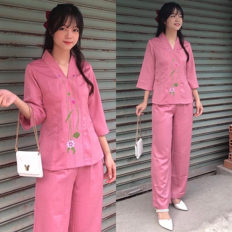 ĐỒ LAM ĐI CHÙA Bà Lai Lụa Pháp Cao Cấp