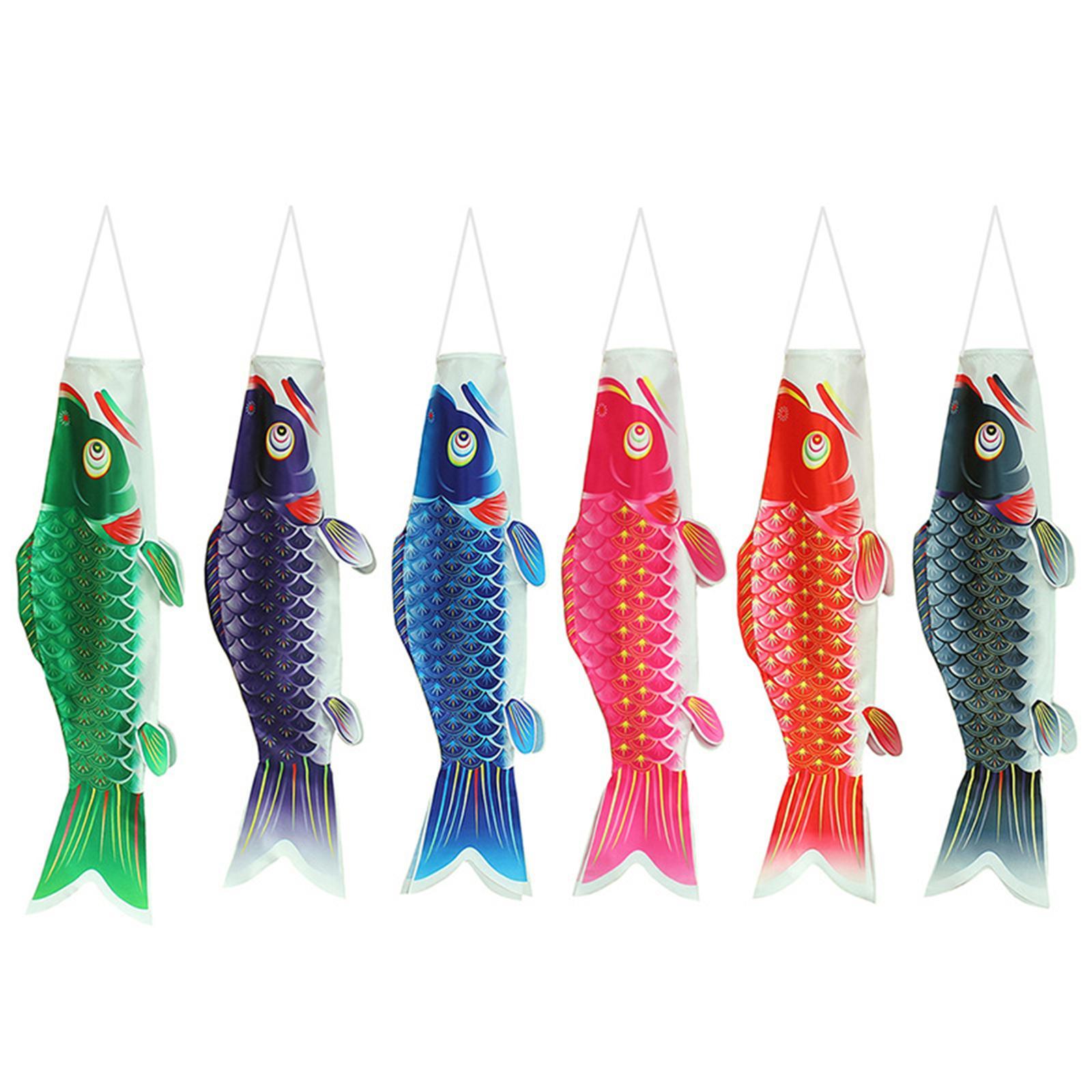 Japanese Windsock Carp Flag, Japanese Carp Flag, 6Pcs Flag Sailfish Wind Streamer Japanese Carp Windsock, for Balcony Izakaya Room Home