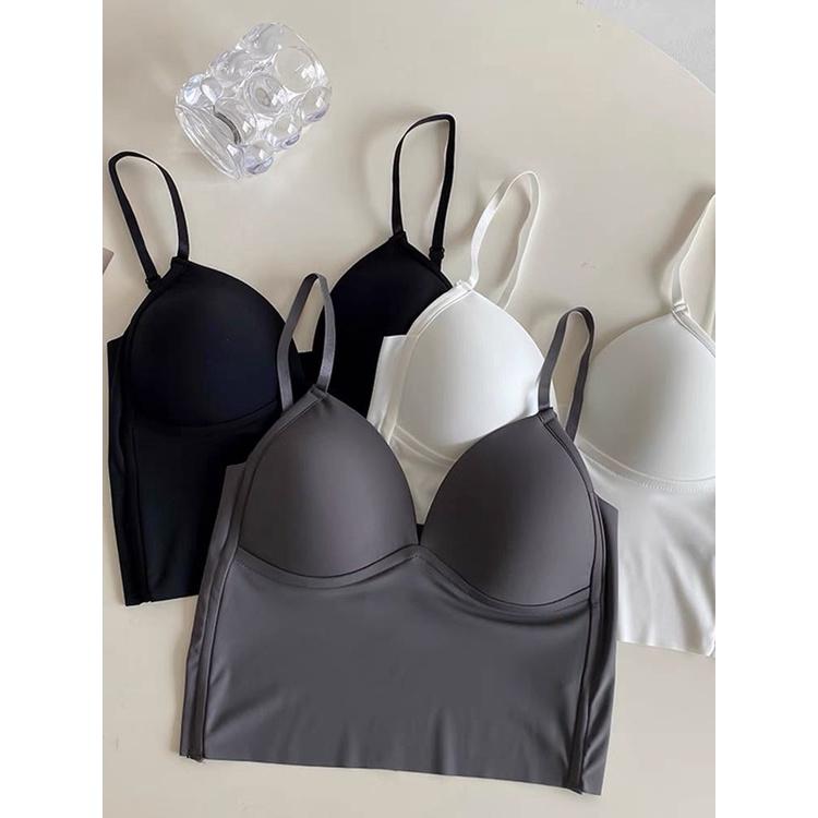 M47. Áo bra su trơn, áo 2 dây croptop kiểu nữ đẹp sang chảnh 2022 có sẵn mút ngực