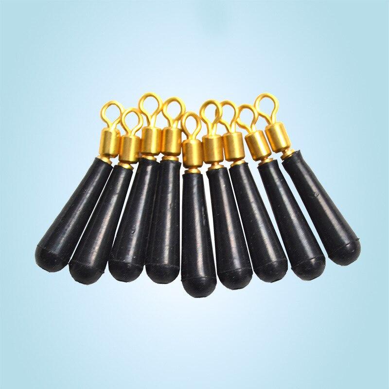 50pcs Copper Head Rubber Bobber Drift Fishing Floats Seat Vertical Fishing Float Rotation Buoy Seat Fishing Bobber Accesories