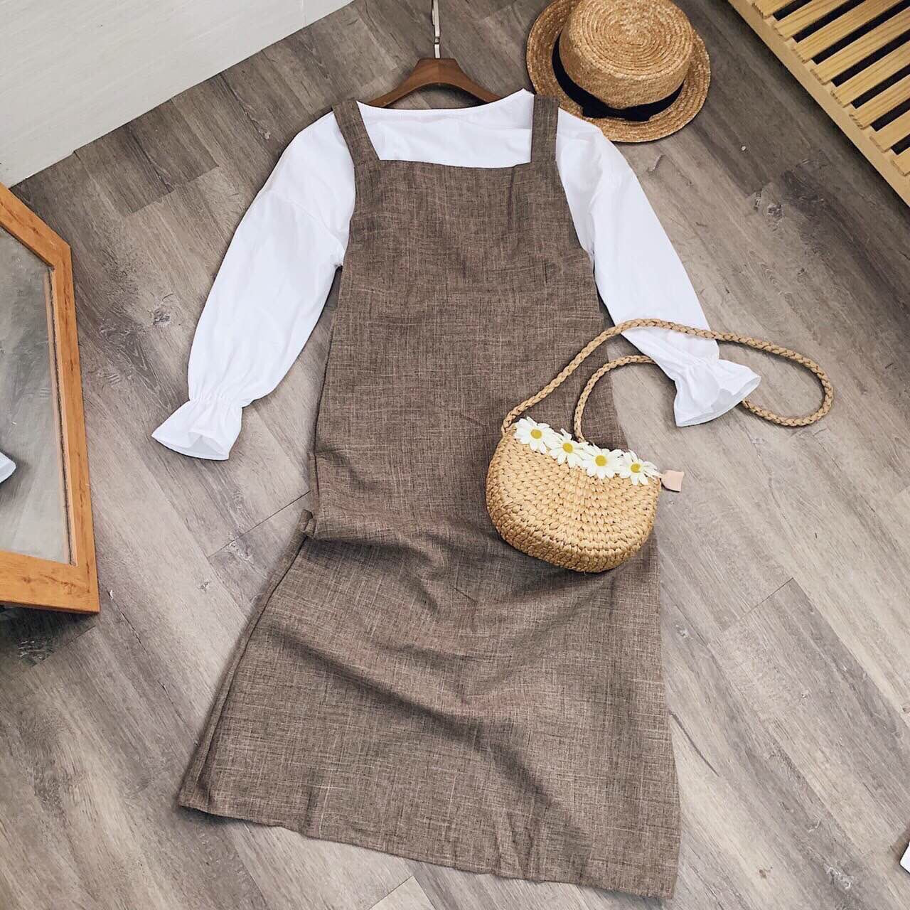 Sét yếm caro cho nữ,siêu đẹp,hàng loại 1