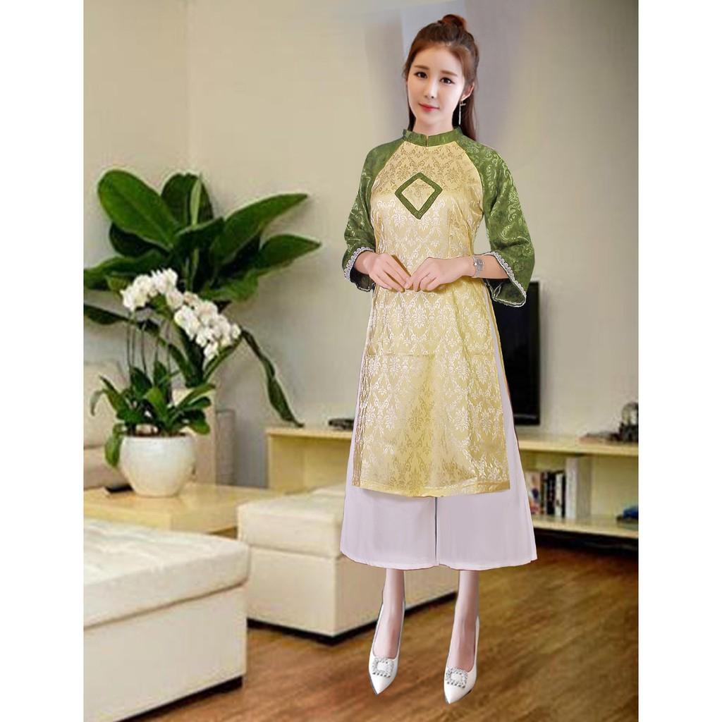 Giá xưởng- áo dài cách tân gấm phối