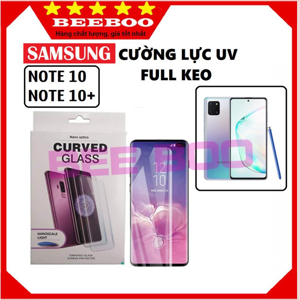 Kính cường lực Dành Cho Điện Thoại Samsung Note 10, Note 10 Plus- Full màn keo UV 