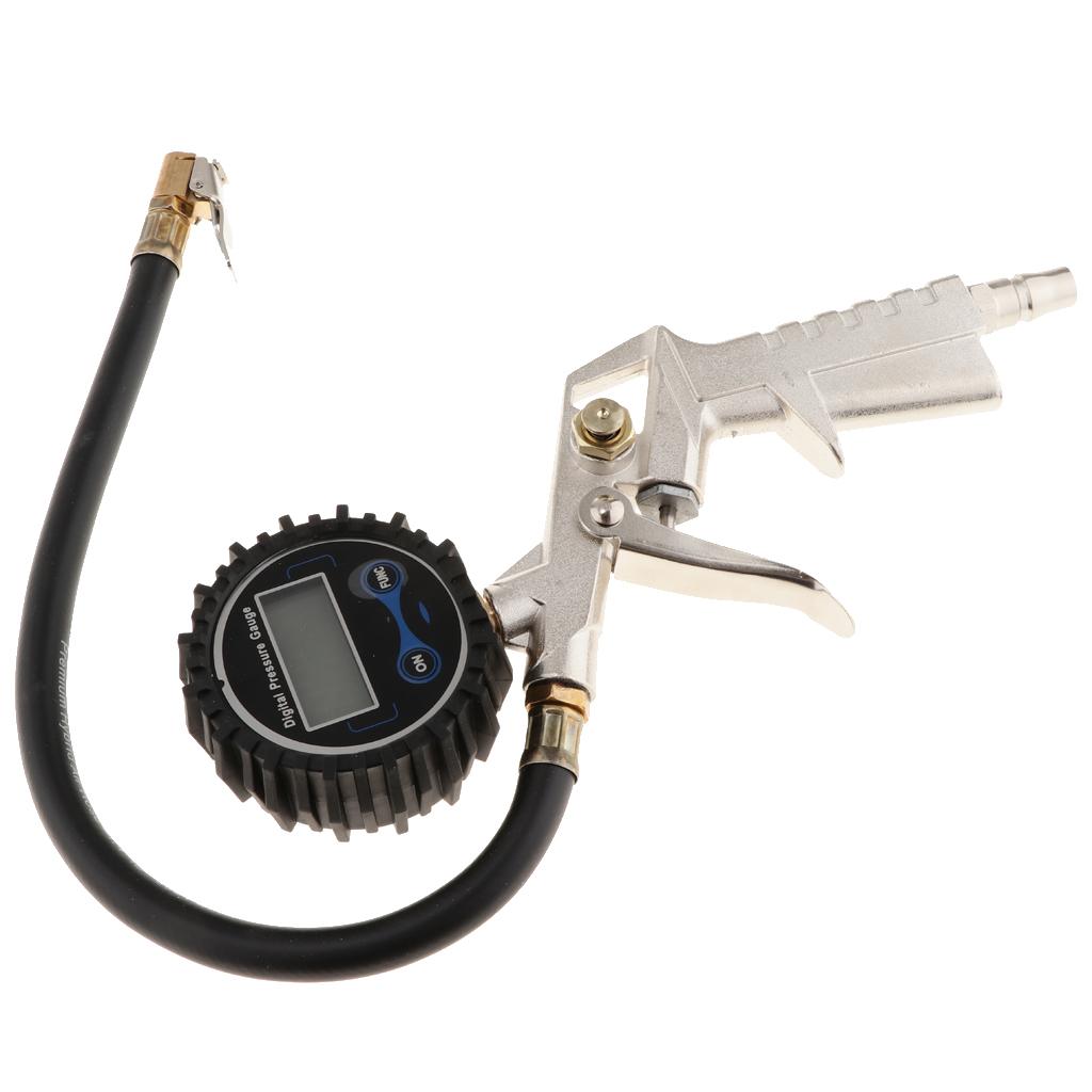 Portable Car Motorcycle Truck Digital Inflator Gun Tyre Pressure Gauge Kit For Safe Driving
