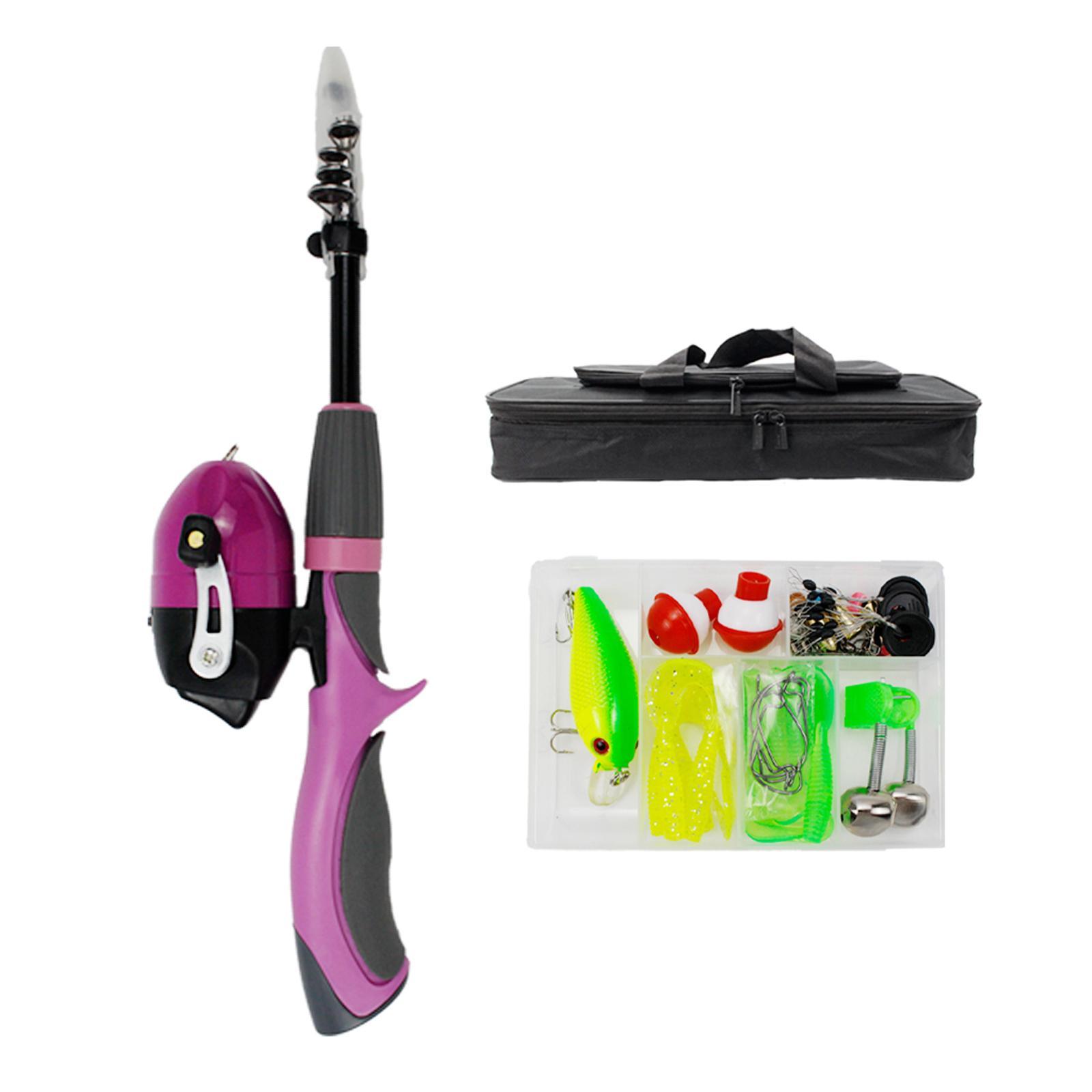 Fishing Pole Child Telescopic Rod and Reel Carrier Bags with Fishing Line Fishing Gear Accessories for Starter Children