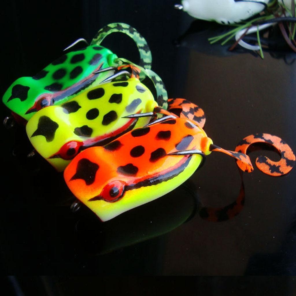 2-4pack Frog Lure Topwater Fishing Lures Crankbait Hooks Bass Baits Tackle Red