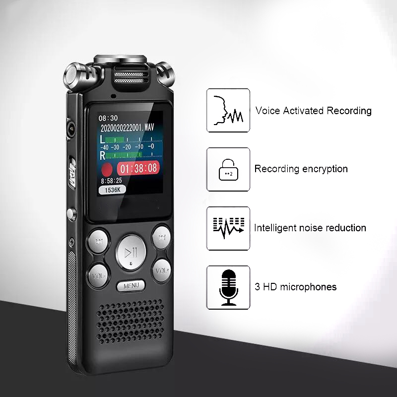 Hàng Chính Hãng - Máy Ghi Âm Kỹ Thuật Số 8822JA Bộ Nhớ 32GB Màn LCD Tốc Độ Ghi Âm 1536Kbps 3 Micro Thu Âm Siêu Nhạy Khoảng Cách Thu 50m Tự Động Ghi Âm Pin Trâu 15 Giờ Hỗ Trợ Đa Định Dạng MP3, WAV, APE, FLAC, WMA, ACC-LC, ACELP Kết Nối Đơn Giản - ROGTZ