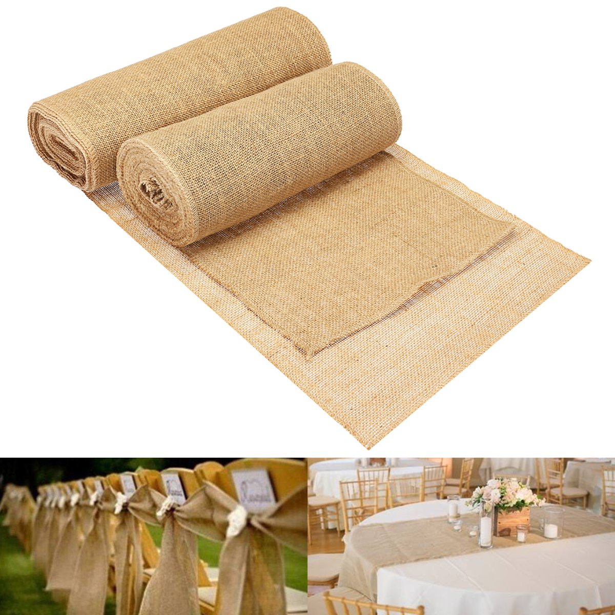 Vải bố cuộn trang trí (Vải đay cuộn, vải canvas) vải đay cuộn 15cm x 500cm, trang trí bàn tiệc, trang trí chai lọ, bình hoa, tạo nền chụp ảnh sản phẩm, sản phẩm thân thiện môi trường, màu nâu trầm tạo phong cách cổ điển.