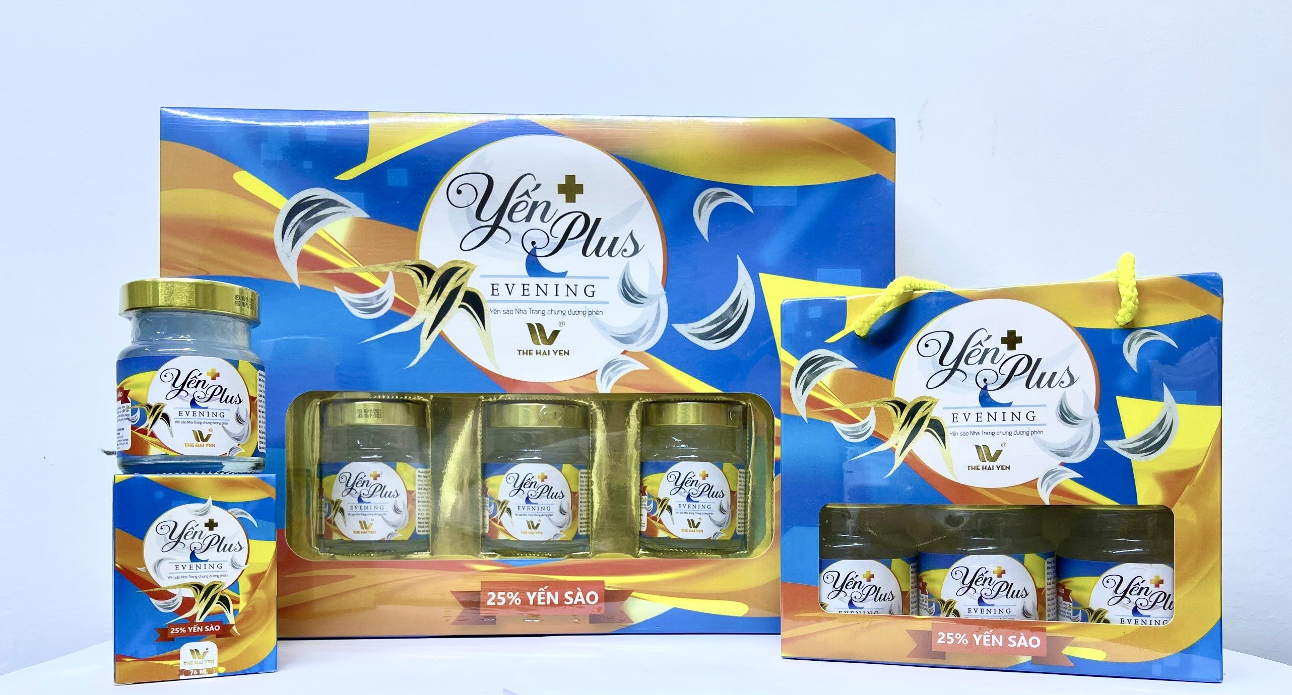 Yến hũ dinh dưỡng - Yến Plus Evening 25% TheHaiYen - Hộp quà tặng 6 hũ