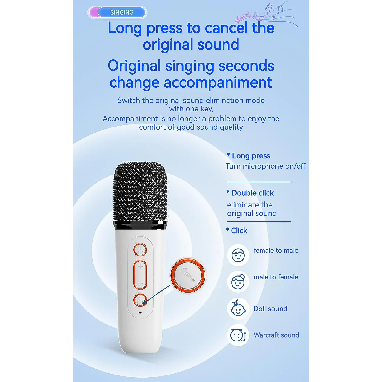 Loa bluetooth karaoke mini Vinetteam Y2 kèm 2 micro không dây hát siêu hay hỗ trợ thẻ nhớ, AUX kết nối điện thoại, laptop - hàng chính hãng