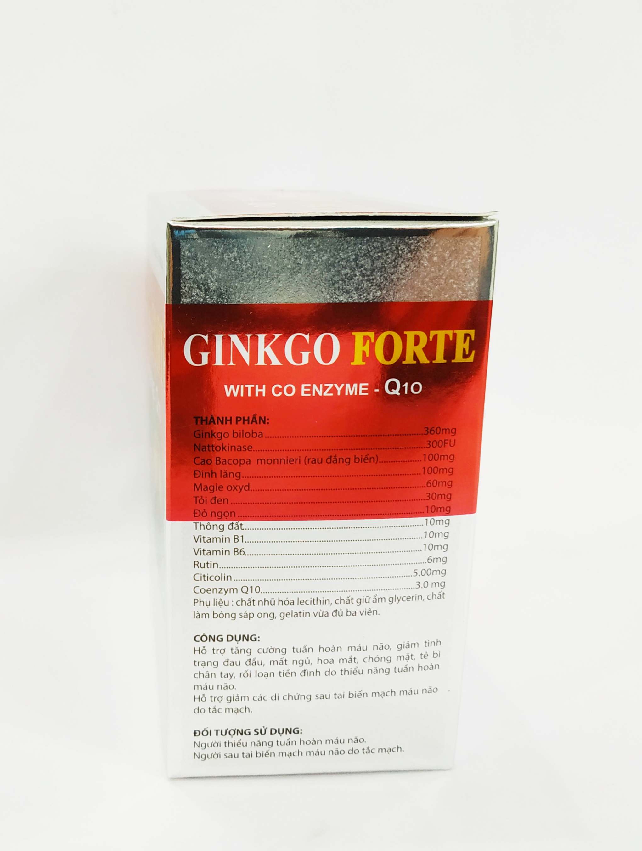 Hoạt Huyết Dưỡng Não Ginkgo Forte With Coenzyme Q10 - Giảm Tai Biến Mạch Máu Não - Giúp Tuần Hoàn Máu Não - Hộp 100 Viên