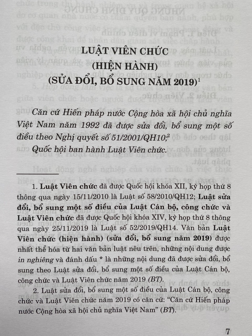 Luật Viên Chức ( sửa đổi, bổ sung năm 2019