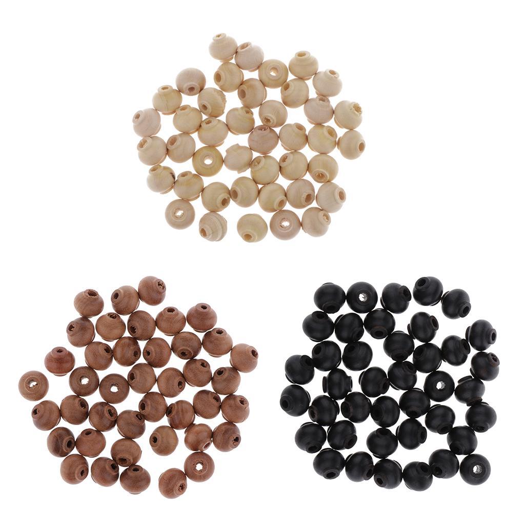 40Pcs Lantern Shape Wooden Beads for Jewelry Making, Macrame Supplies Beads, Wood Loose Beads for Bracelets & Necklace Projects