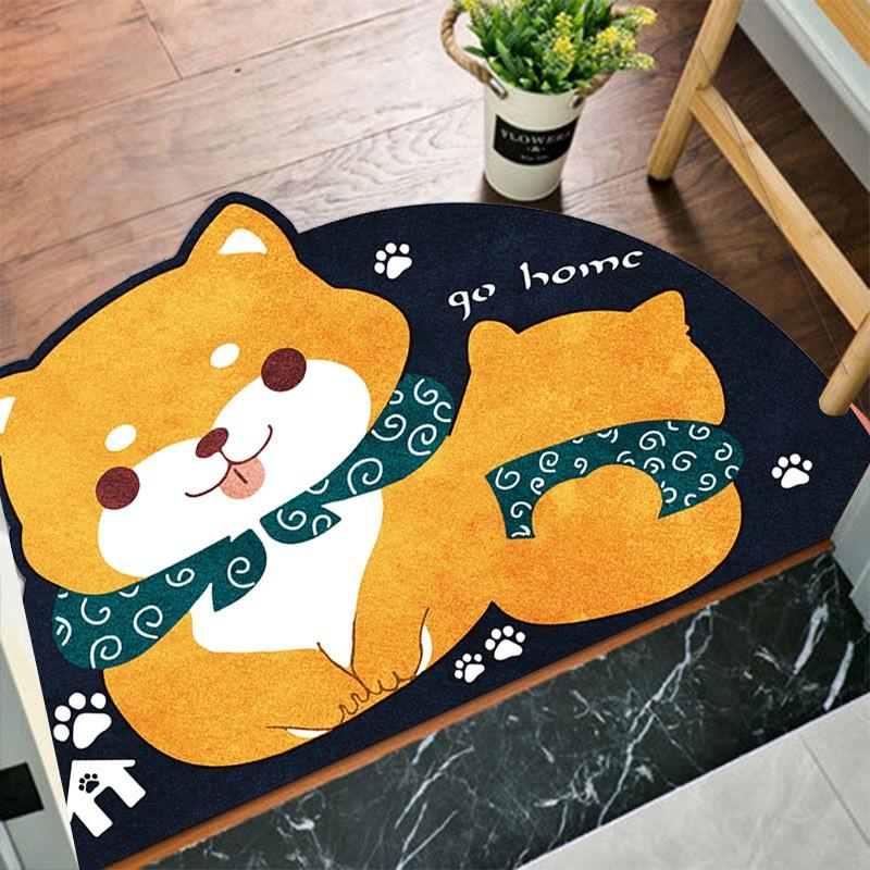Thảm lau chân silicon hình gấu cute siêu thấm nước, chống trơn trượt size 40x60 cm