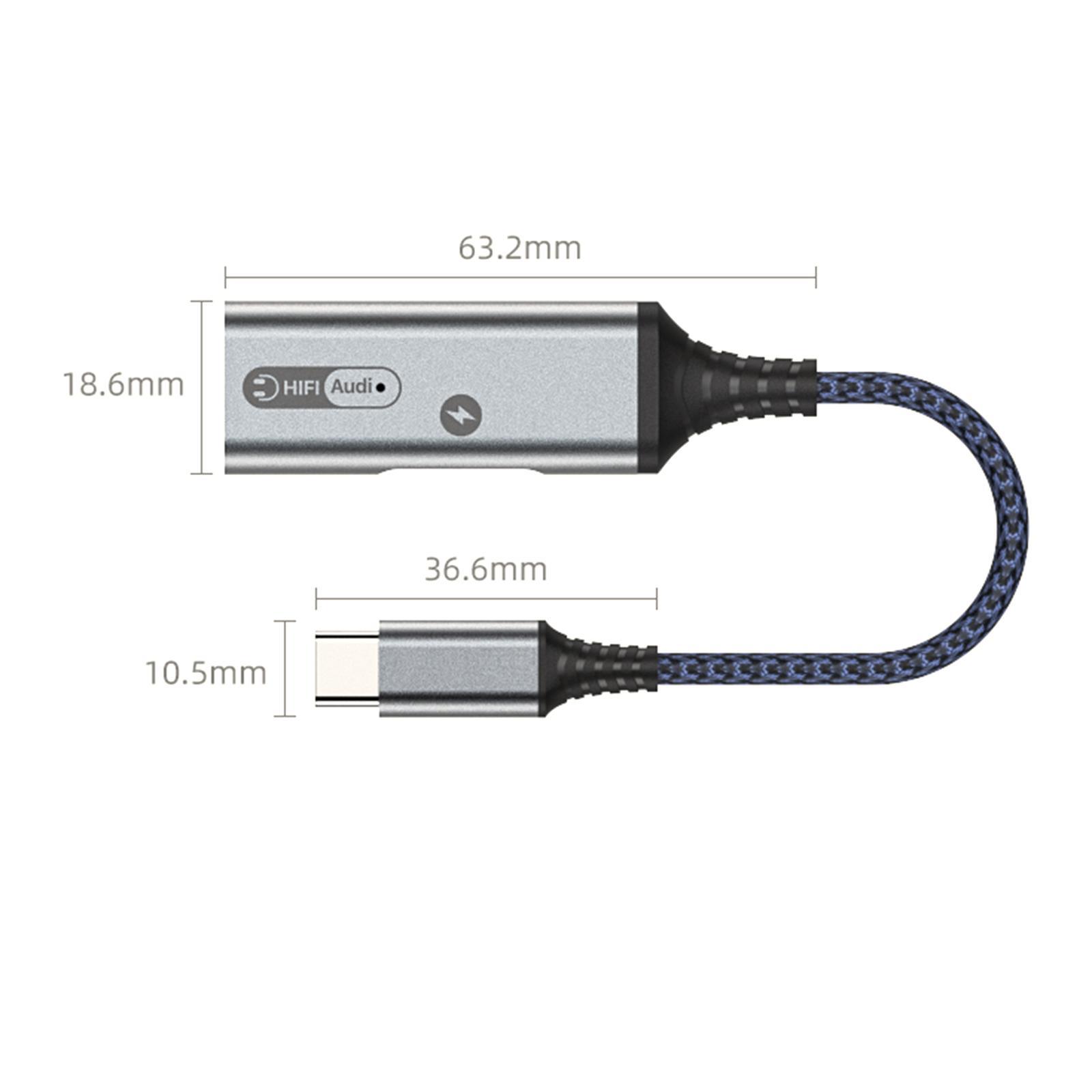 2 in 1 USB Type C to AUX Charger Adapter PD 60W Fast Charging