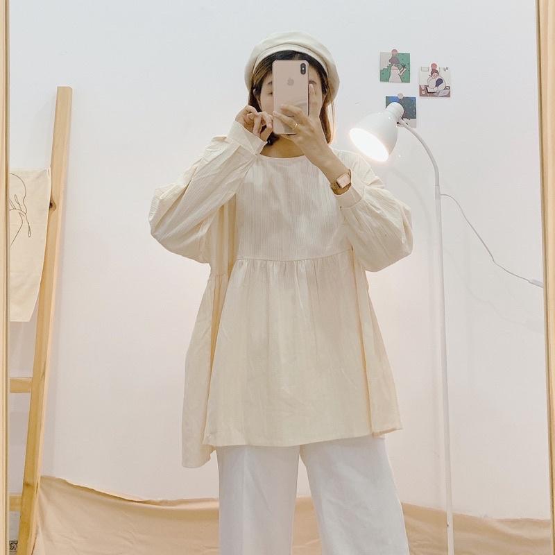 Áo babydoll thắt nơ sau lưng