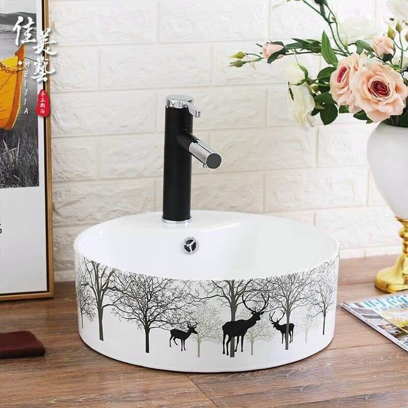 lavabo để bàn như hình sản phẩm không bao gồm vòi sen nhé