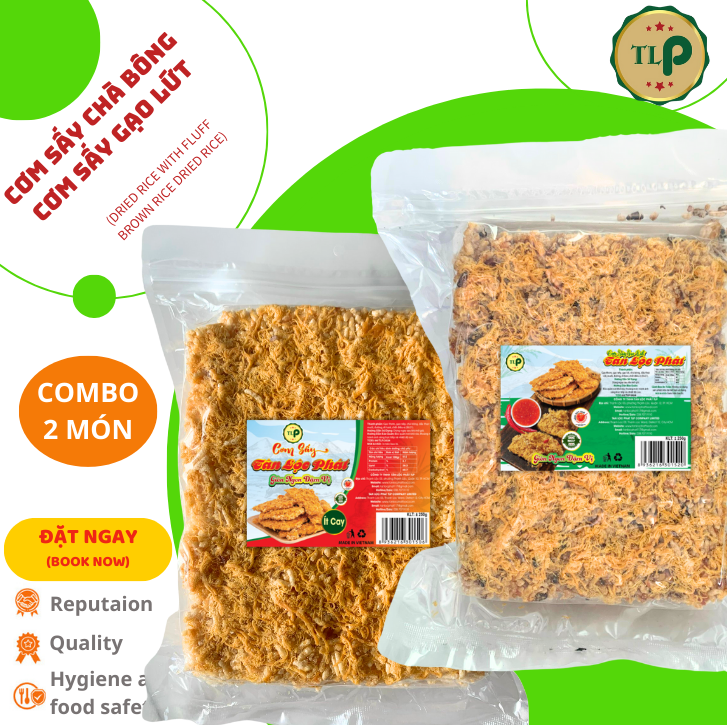 CƠM SẤY CHÀ BÔNG BỊCH 250G VÀ CƠM GẠO LỨT SẤY CHÀ BÔNG BỊCH 250G TÂN LỘC PHÁT