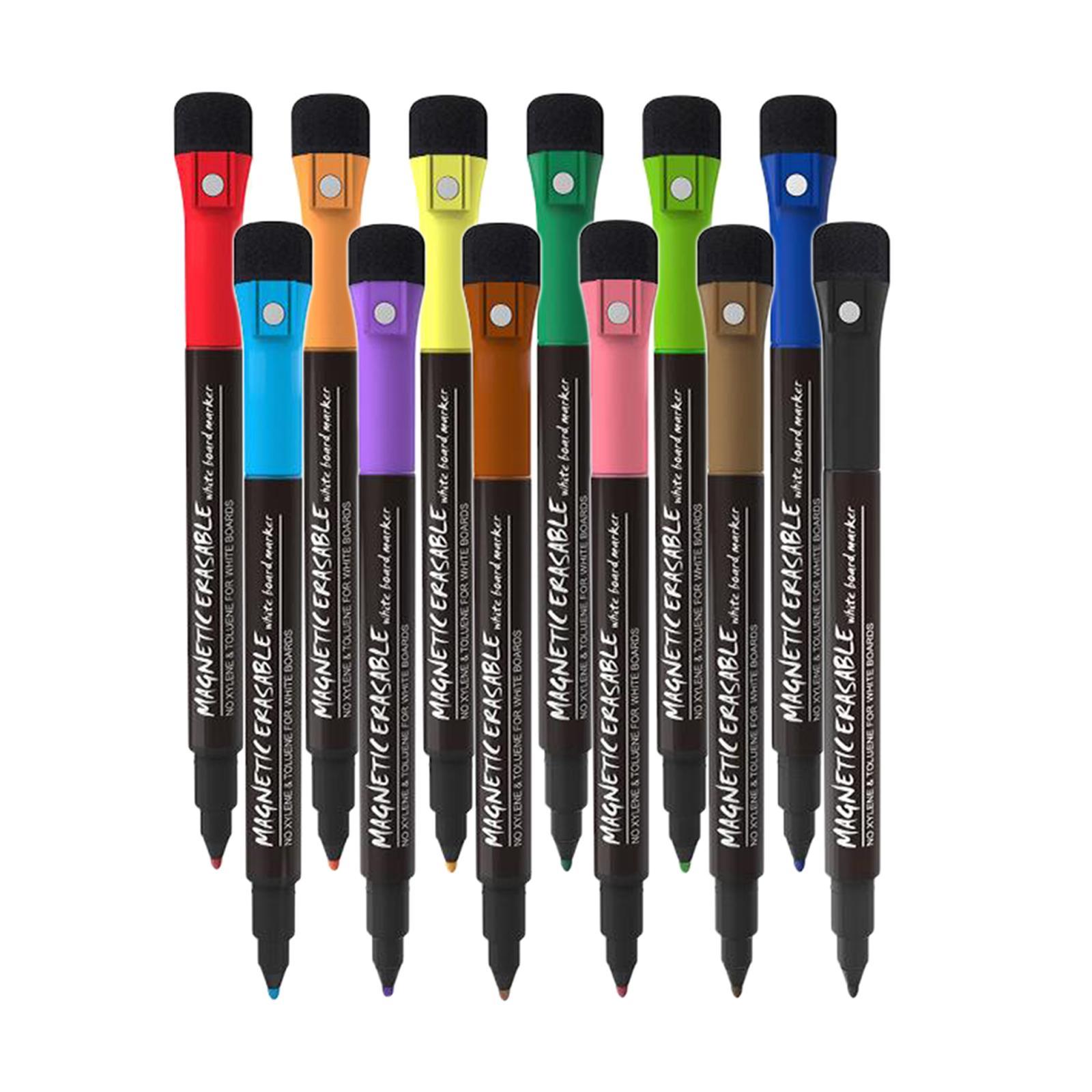 12x Erase Whiteboard Mirror Glass Markers Pen Fine Tip Long Lasting