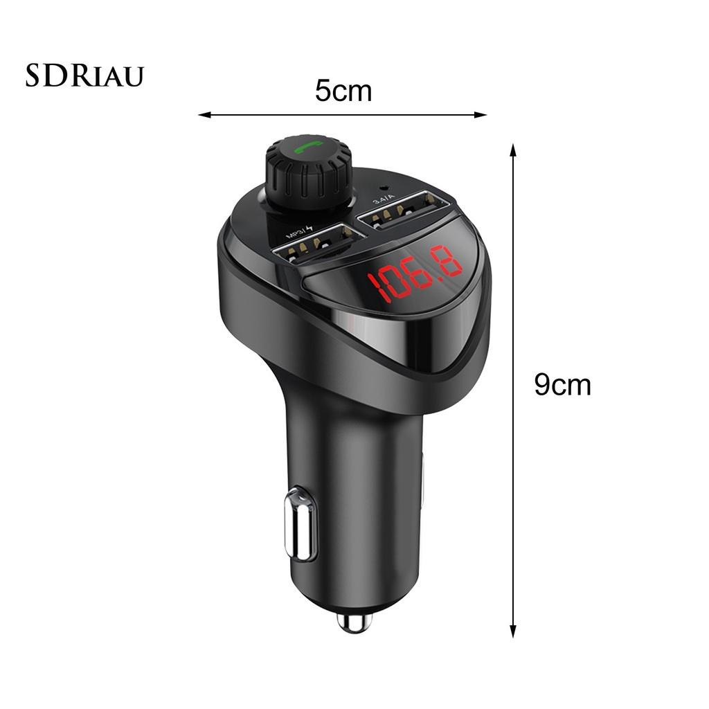 *QCDZ* Bluetooth Player Support TF/U Disk Handsfree ABS 3.4A Dual USB Regulator FM Transmitter Car Charger for Auto