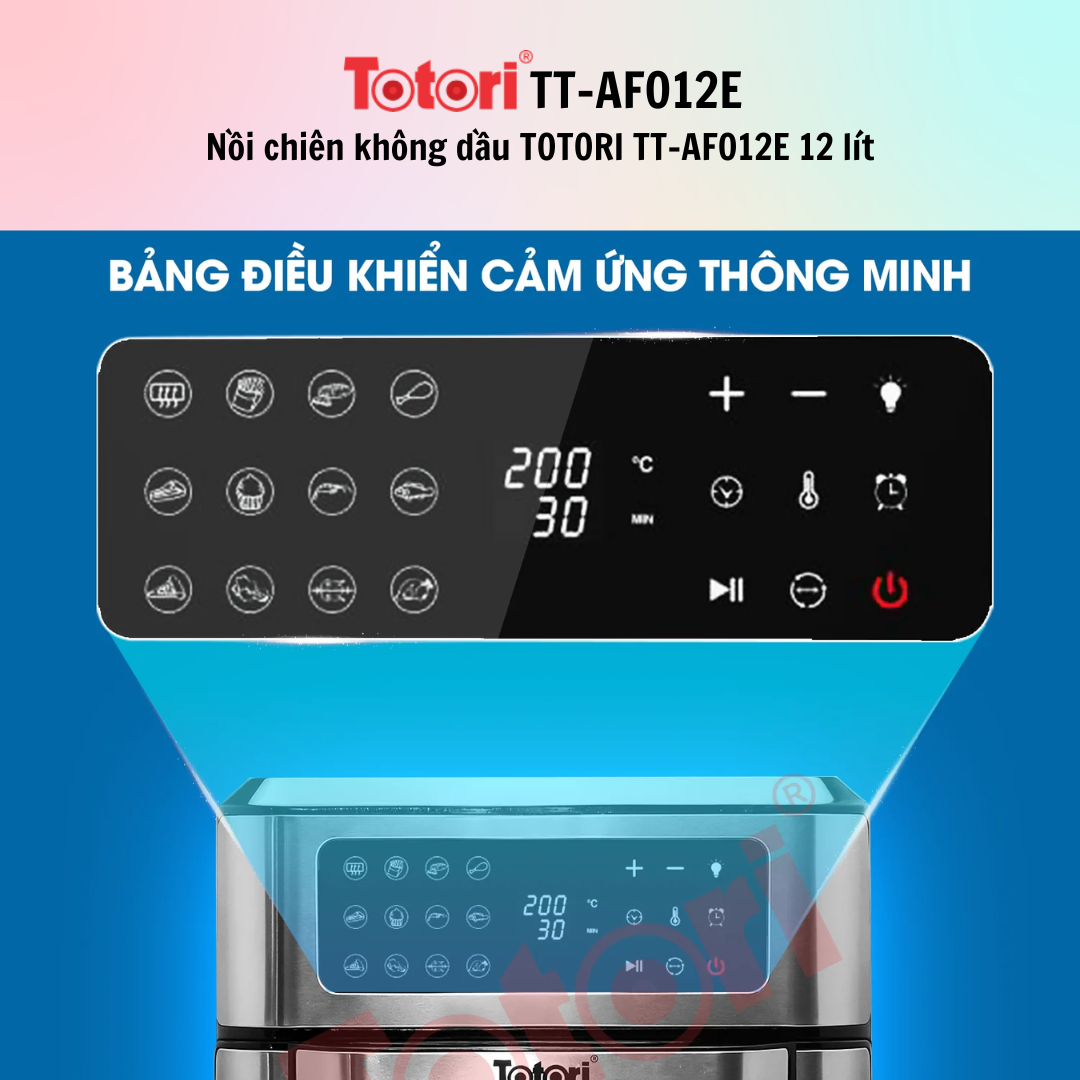 Nồi chiên không dầu TOTORI TT-AFO12E / TT-AFO12M 12 lít - Hàng Chính Hãng - Bảo Hành 12 Tháng