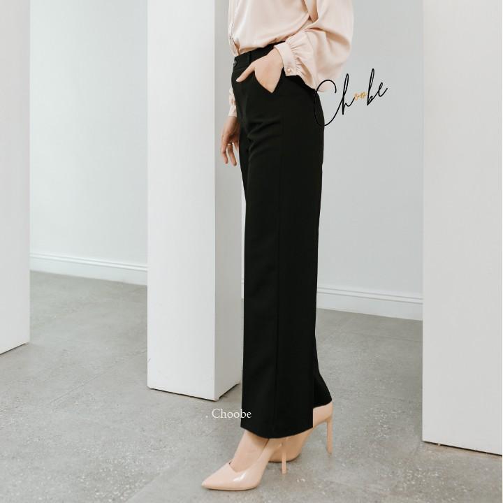 Quần suông ống rộng Choobe lưng cao vải cao cấp culottes nữ mặc kéo dài chân - Q01