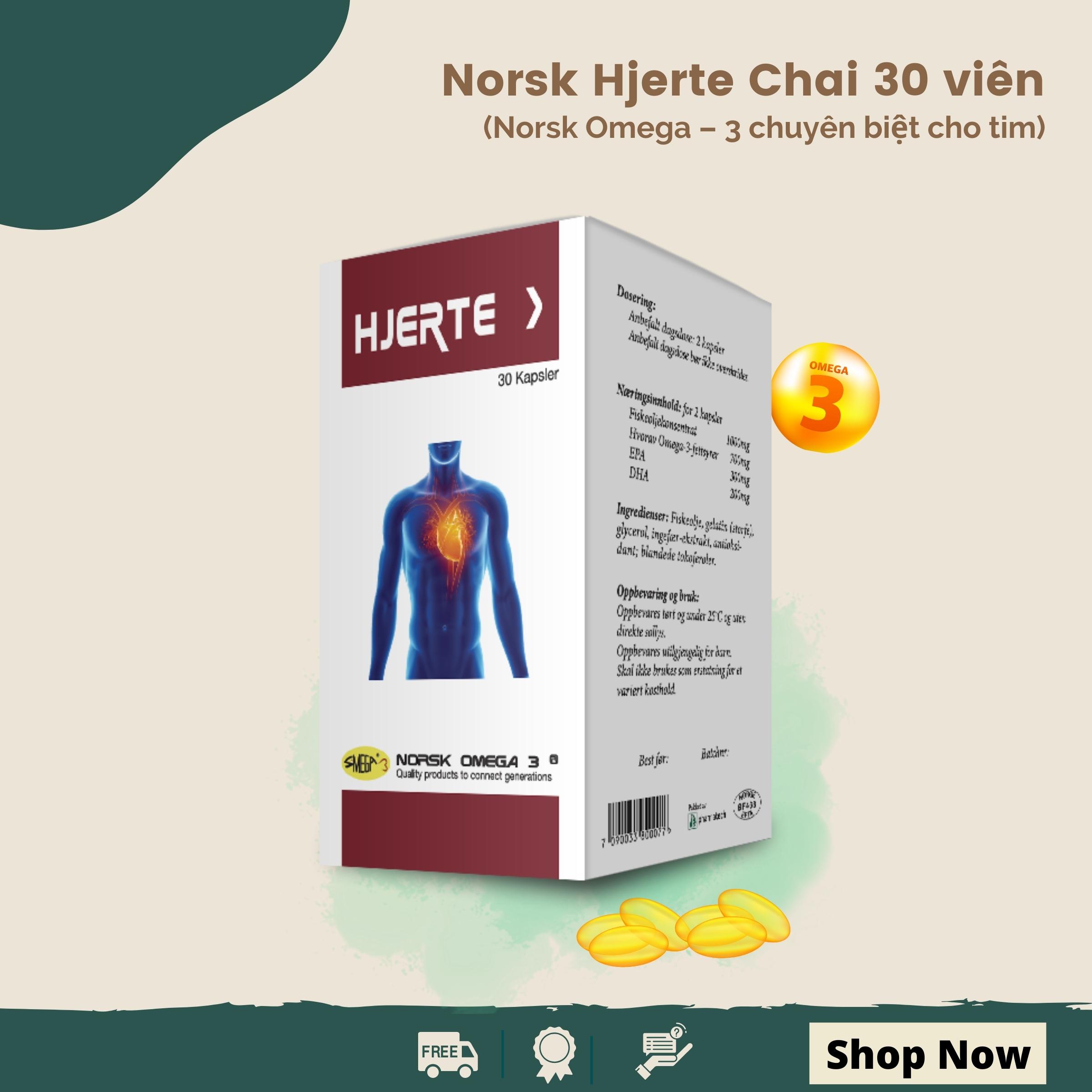 Dầu cá Norsk Hjerte Hộp 30 viên