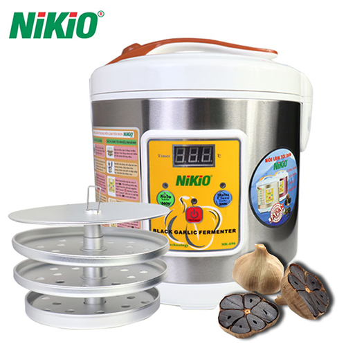 Máy làm tỏi đen chuyên dụng 6L Nikio NK-696 - Xám Bạc, làm tỏi đen đơn giản tại nhà, tỏi Nhánh và tỏi Cô Đơn - Hàng chính hãng