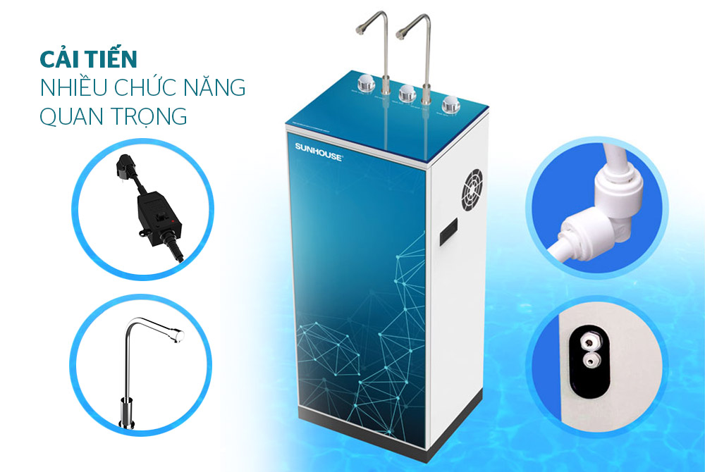 Máy Lọc Nước R.O Nóng Lạnh 9 Lõi Sunhouse SHA76211CK - Hàng Chính Hãng