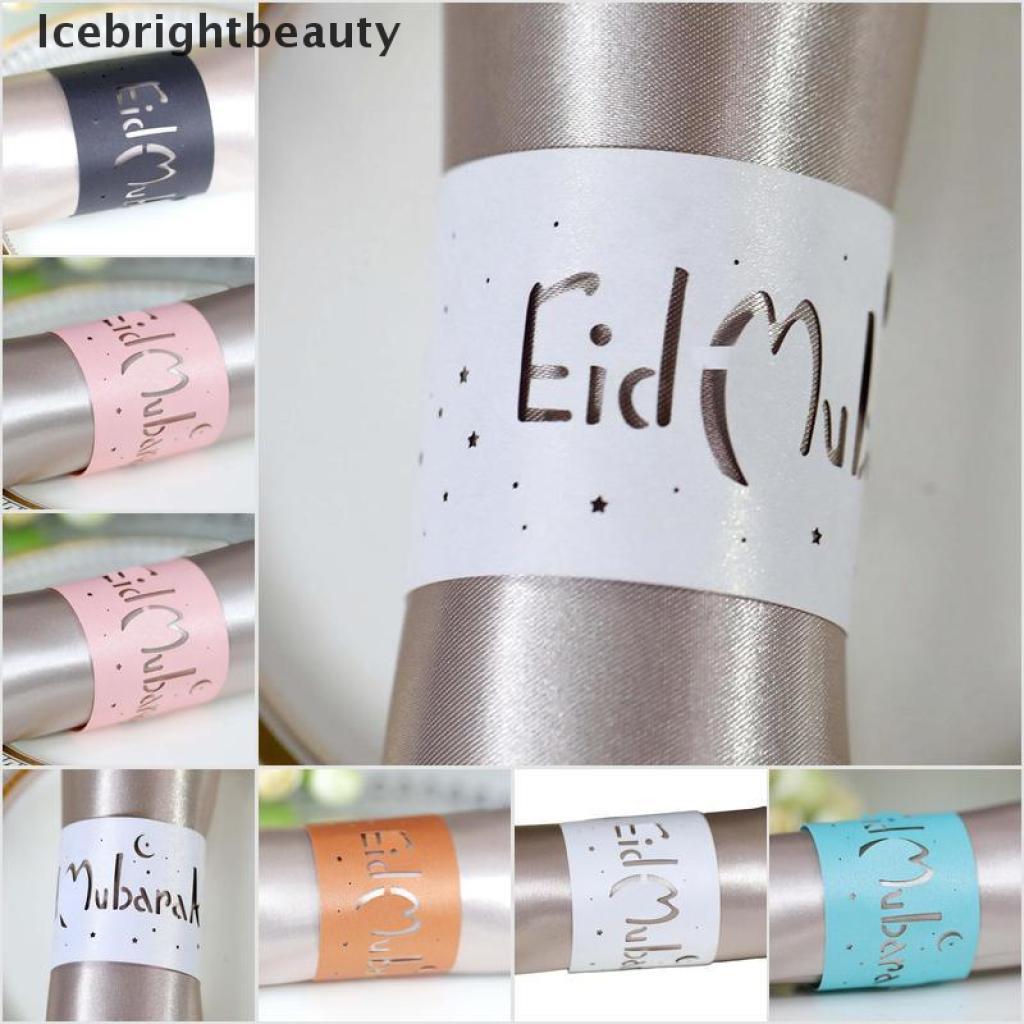 Icebrightbeauty 10pcs Eid Mubarak paper Napkin Ring ramadan decorations for home Napkin Holder VN