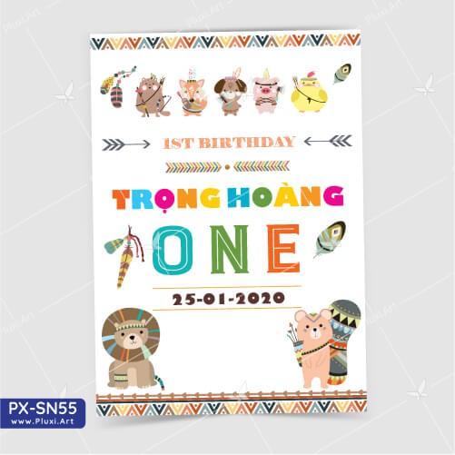 Thiệp thôi nôi – sinh nhật theo yêu cầu Pluxi
