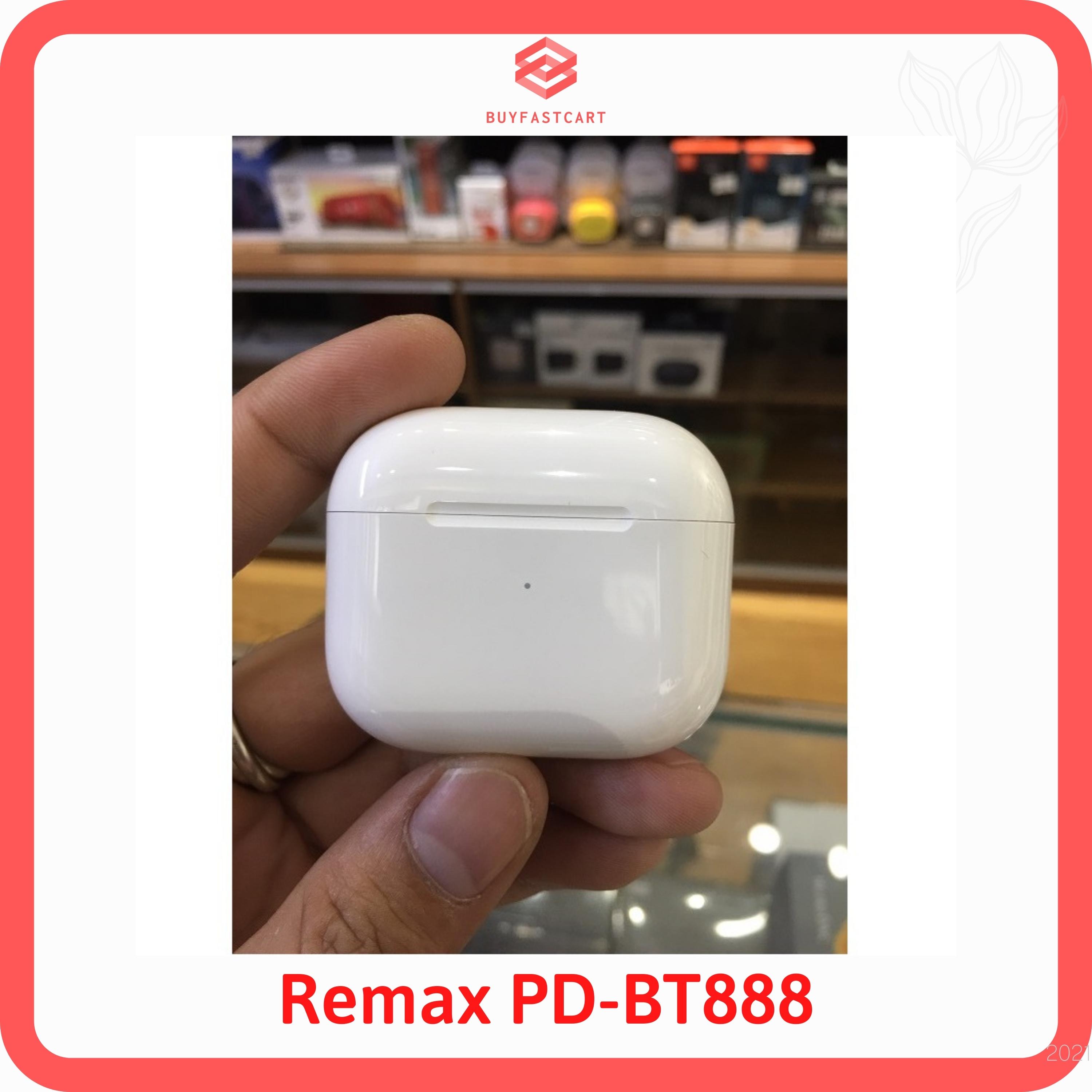 Tai nghe Bluetooth không dây Remax Proda PD BT888 Nhét Tai Hỗ Trợ Sạc Không Dây V5.0 TWS Độc Lập Cảm Ứng Chạm Âm Thanh Nổi Chống Ồn (Màu Trắng) - Hàng chính hãng