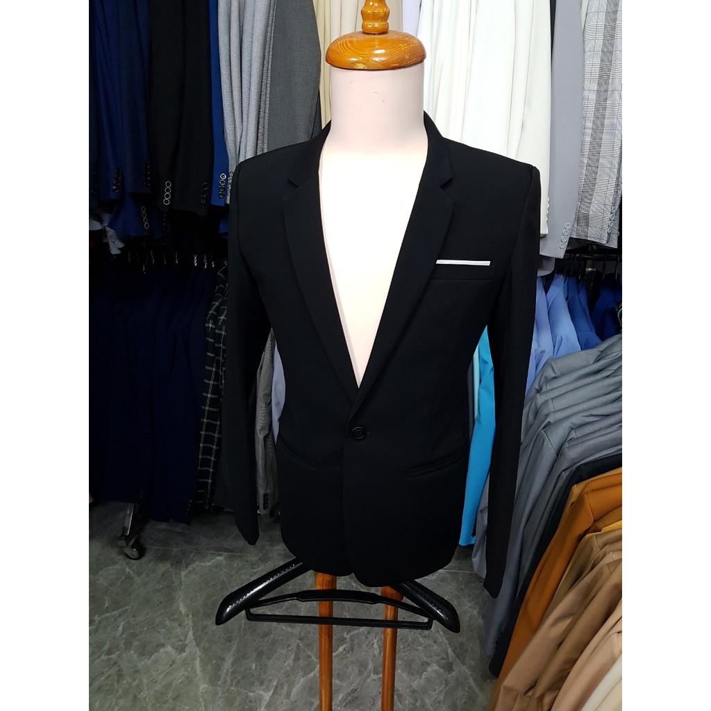 Áo vest nam form ôm body màu đen tuyền chất vải dày mịn co giãn