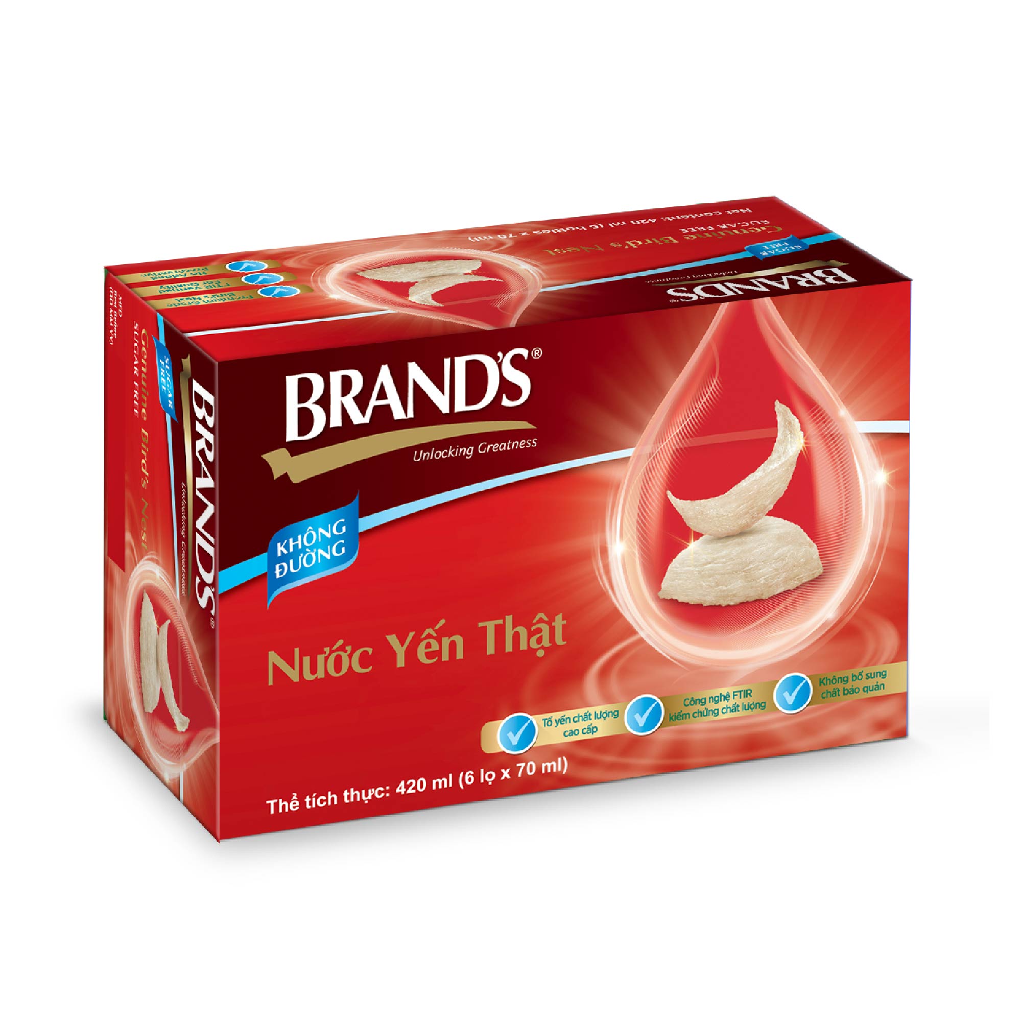 Combo 3 Nước yến thật BRAND'S Không Đường