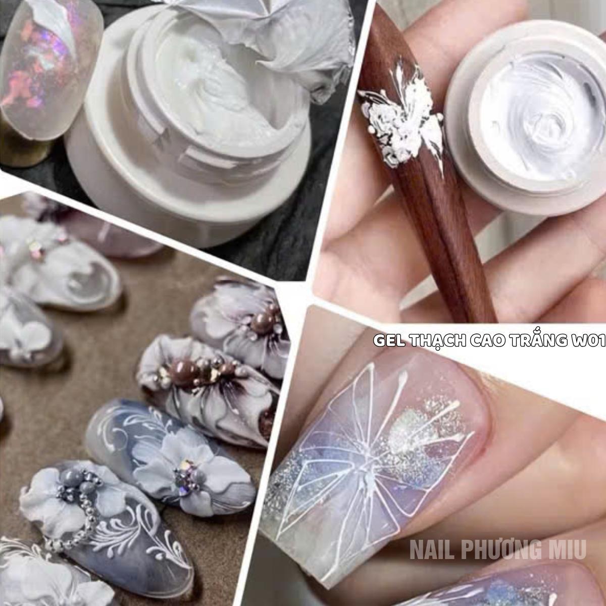 Gel Thạch Cao Lỳ Mịn Cún Con LUOKEXI W01 8g Chuyên Vẽ Nặn Đắp Hoa, Bướm Nổi 3D Làm Nail, Gel Siêu Mịn Hơ Đèn Khô Ngay