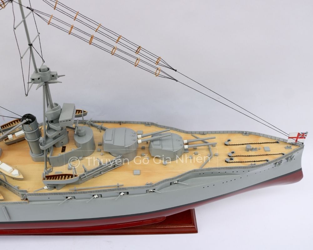 Mô Hình Thuyền Gỗ Phong Thủy Dạng Thuyền Chiến HMS Iron Duke Chính Hãng Hàng Xuất Khẩu Chất Lượng Cao