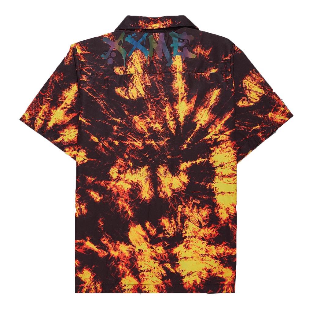 Áo sơ mi XXME tay ngắn tie dye in phản quang cầu vồng