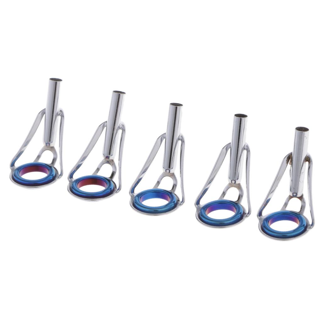 5pcs Fishing Rod Guides Tip Tops Repair Kit Spinning Casting Rod Tip Ring
